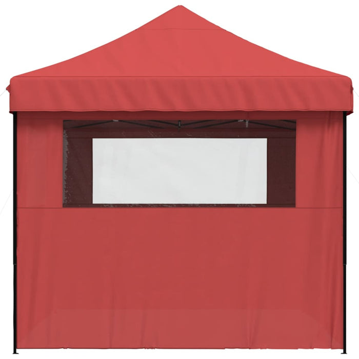 Foldable Party Tent Pop-Up With 4 Sidewalls Burgundy Abbpbxi