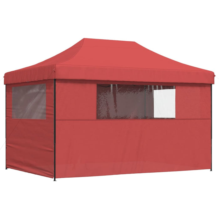 Foldable Party Tent Pop-Up With 4 Sidewalls Burgundy Abbpbxi