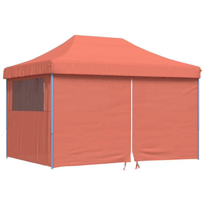 Foldable Party Tent Pop-Up With 4 Sidewalls Terracotta Abbpbxk