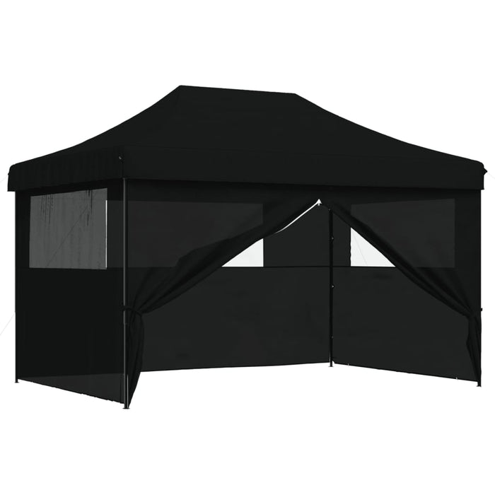 Foldable Party Tent Pop-Up With 4 Sidewalls Black Abbpbtb