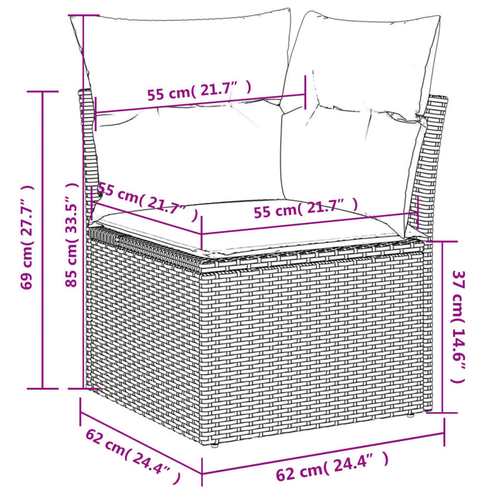 6 Piece Garden Sofa Set With Cushions Black Poly Rattan Txxlntk