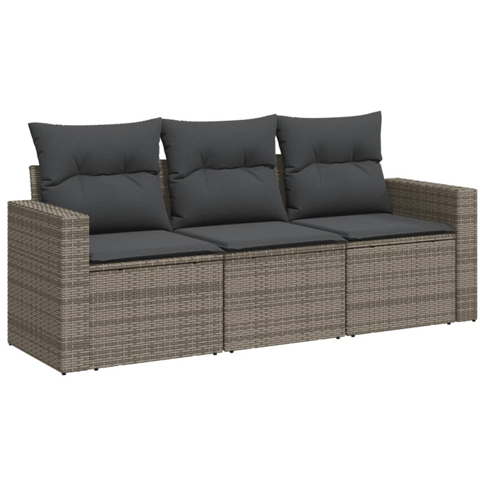 3 Piece Garden Sofa Set With Cushions Grey Poly Rattan Txpbkki