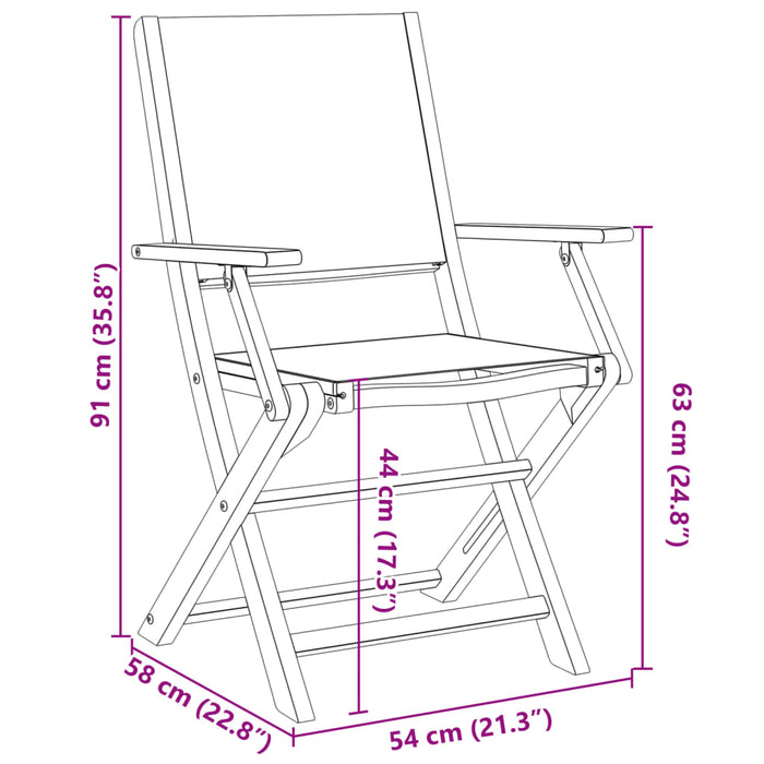 Folding Garden Chairs 4 Pcs Cream White Fabric And Solid Wood Txoapia