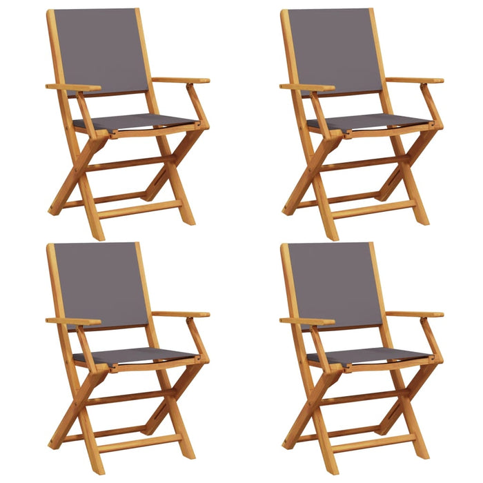 Folding Garden Chairs 4 Pcs Anthracite Fabric And Solid Wood Txoapii