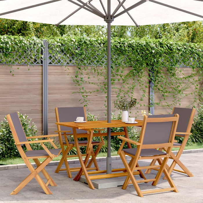 Folding Garden Chairs 4 Pcs Anthracite Fabric And Solid Wood Txoapii