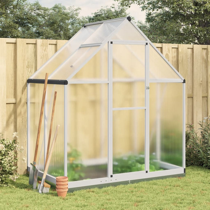 Greenhouse With Base Frame Silver 169X114X202 Cm Aluminium Abbpnxp