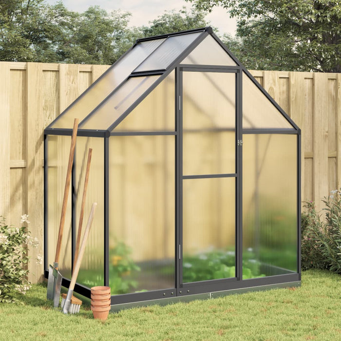 Greenhouse With Base Frame Anthracite 169X114X202 Cm Aluminium Abbpnxi