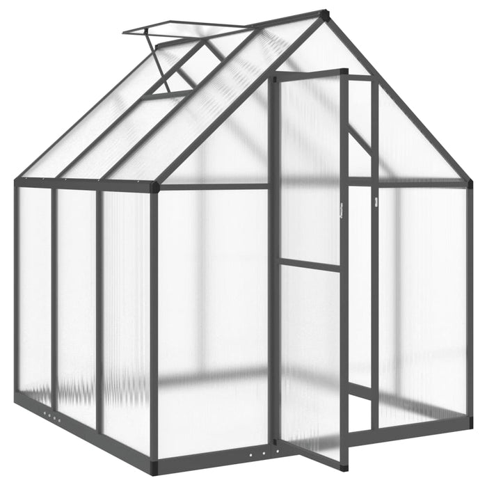 Greenhouse With Base Frame Anthracite 169X169X195 Cm Aluminium Abbpntb