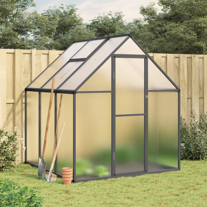 Greenhouse With Base Frame Anthracite 169X169X195 Cm Aluminium Abbpntb