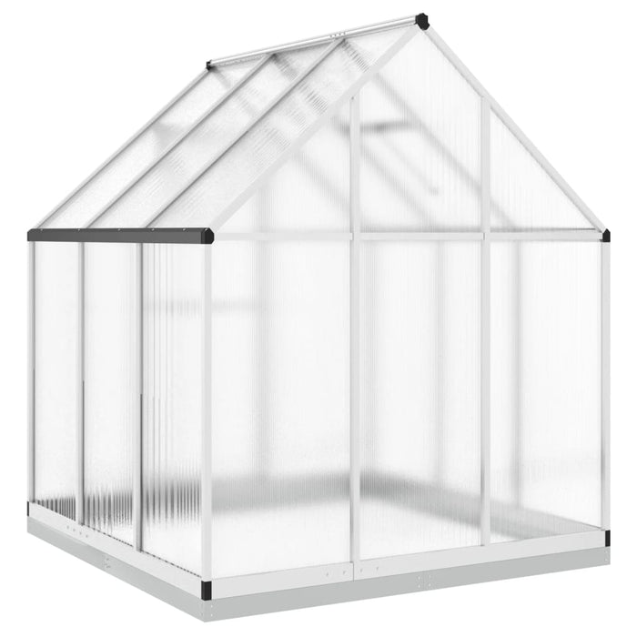 Greenhouse With Base Frame Silver 169X169X202 Cm Aluminium Abbpnto