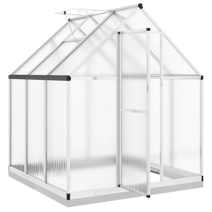 Greenhouse With Base Frame Silver 169X169X202 Cm Aluminium Abbpnto