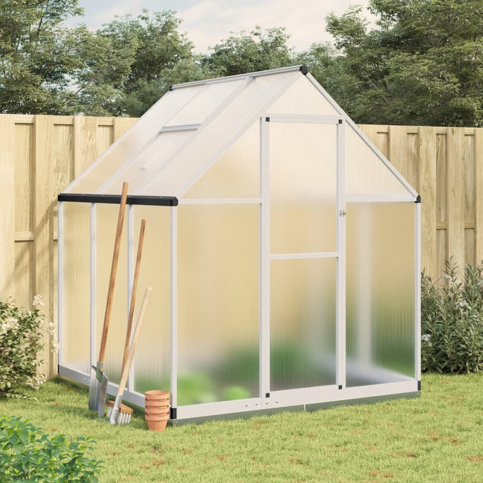 Greenhouse With Base Frame Silver 169X169X202 Cm Aluminium Abbpnto