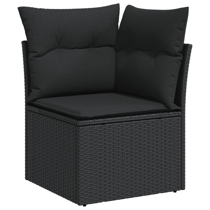 6 Piece Garden Sofa Set With Cushions Black Poly Rattan Txxbxba