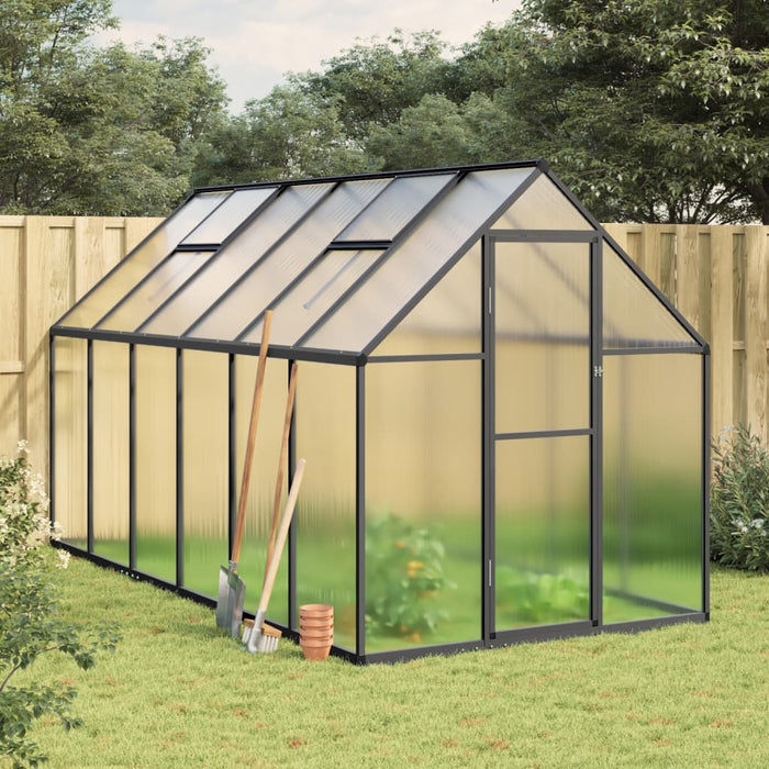 Greenhouse With Base Frame Anthracite 334X169X195 Cm Aluminium Txlltxn