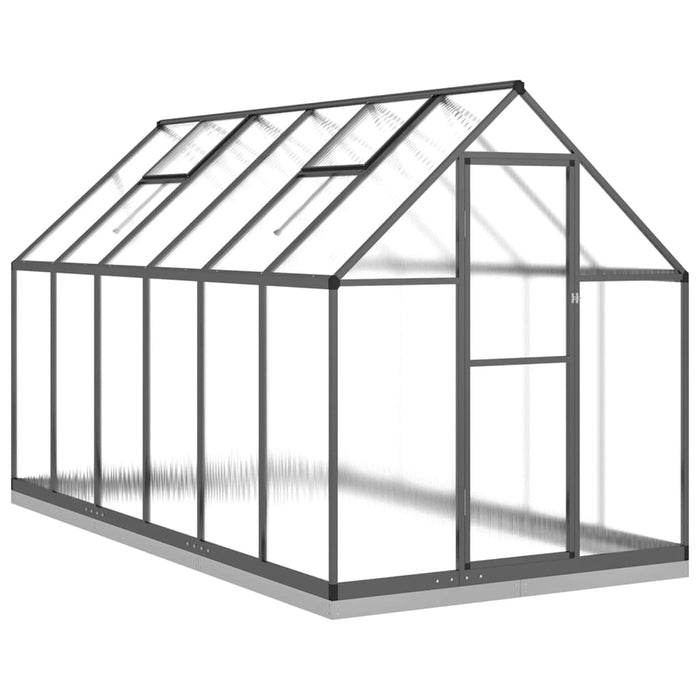 Greenhouse With Base Frame Anthracite 334X169X202 Cm Aluminium Txlltto