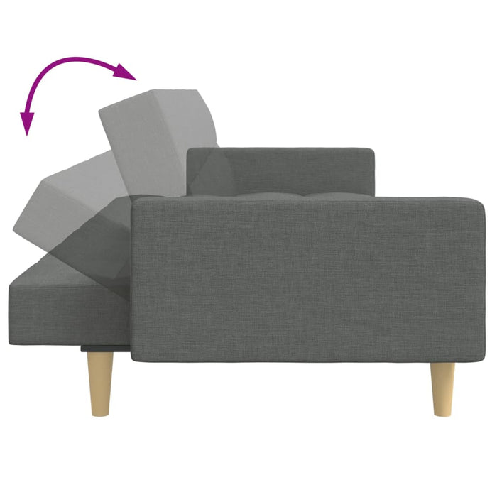 2-Seater Sofa Bed With Footstool Dark Grey Fabric Txpnobi