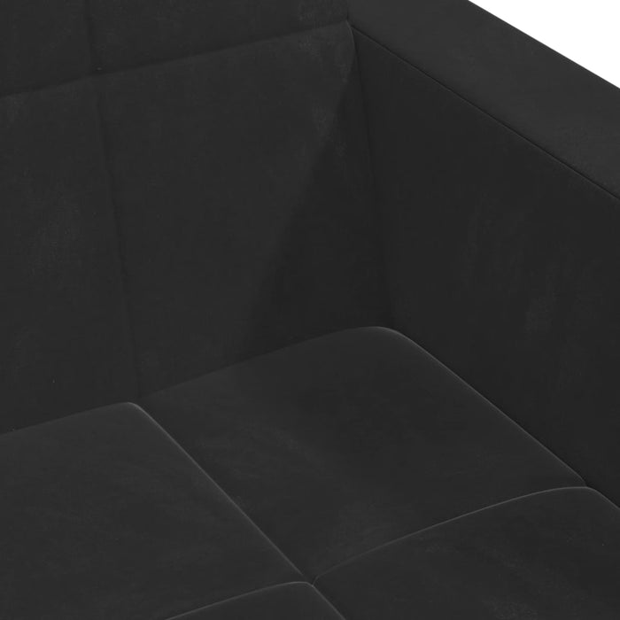 2-Seater Sofa Bed With Footstool Black Velvet Txpnotl