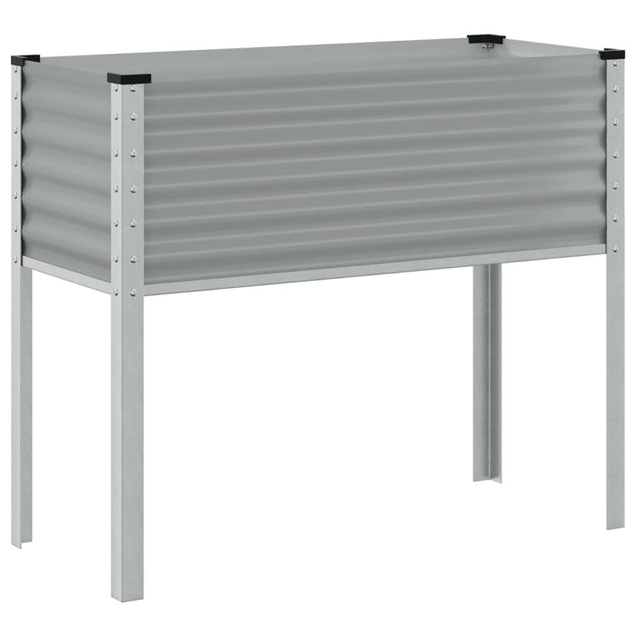 Garden Planter Grey 100X41X90 Cm Steel Abbnkib