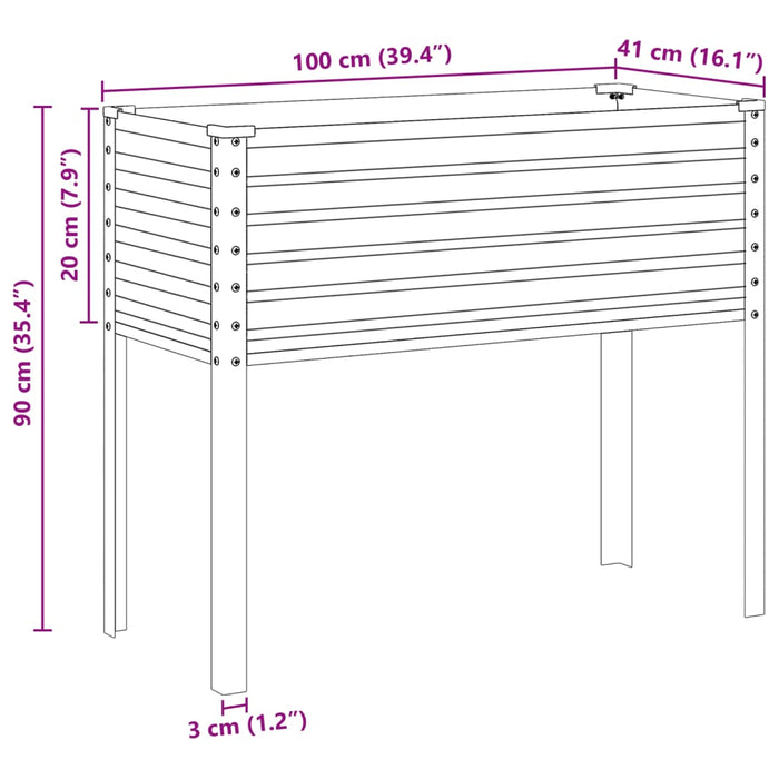 Garden Planter Grey 100X41X90 Cm Steel Abbnkib