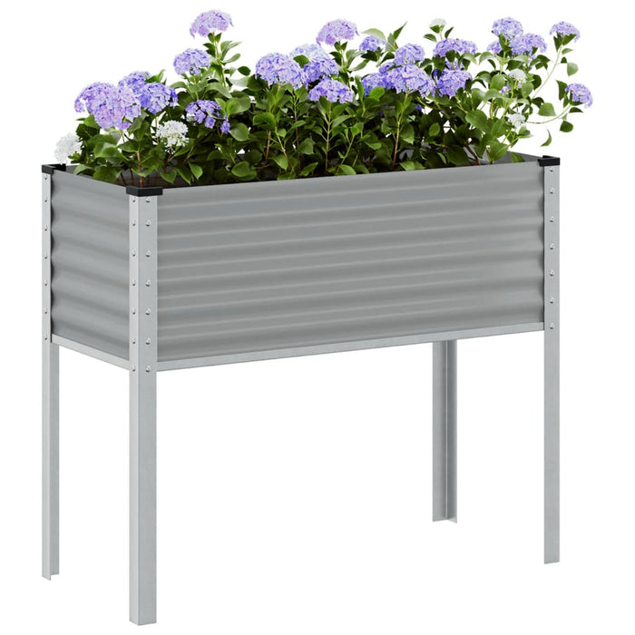 Garden Planter Grey 100X41X90 Cm Steel Abbnkib