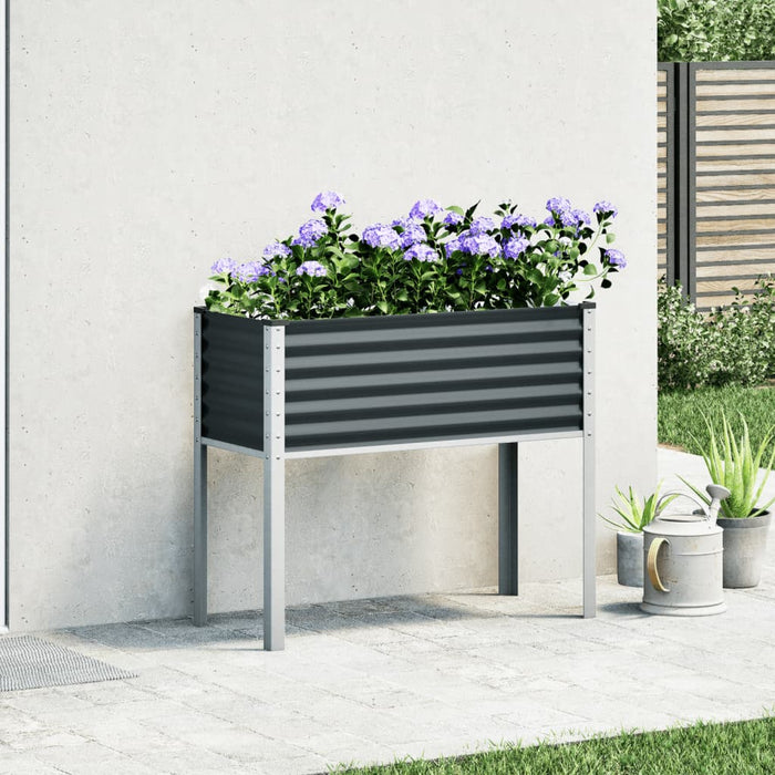 Garden Planter Anthracite 100X41X90 Cm Steel Abbnkix