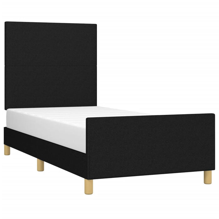 King Single Size Bed Frame Without Mattress Black 107X203 Cm Fabric Txntobx
