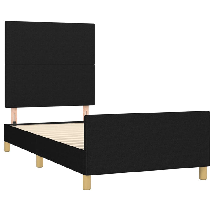 King Single Size Bed Frame Without Mattress Black 107X203 Cm Fabric Txntobx