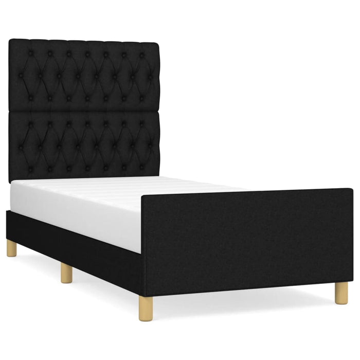 King Single Size Bed Frame Without Mattress Black 107X203 Cm Fabric Txntoox