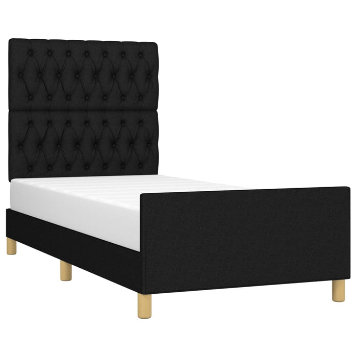 King Single Size Bed Frame Without Mattress Black 107X203 Cm Fabric Txntoox