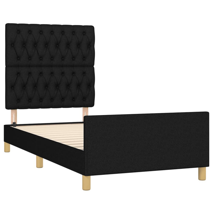 King Single Size Bed Frame Without Mattress Black 107X203 Cm Fabric Txntoox