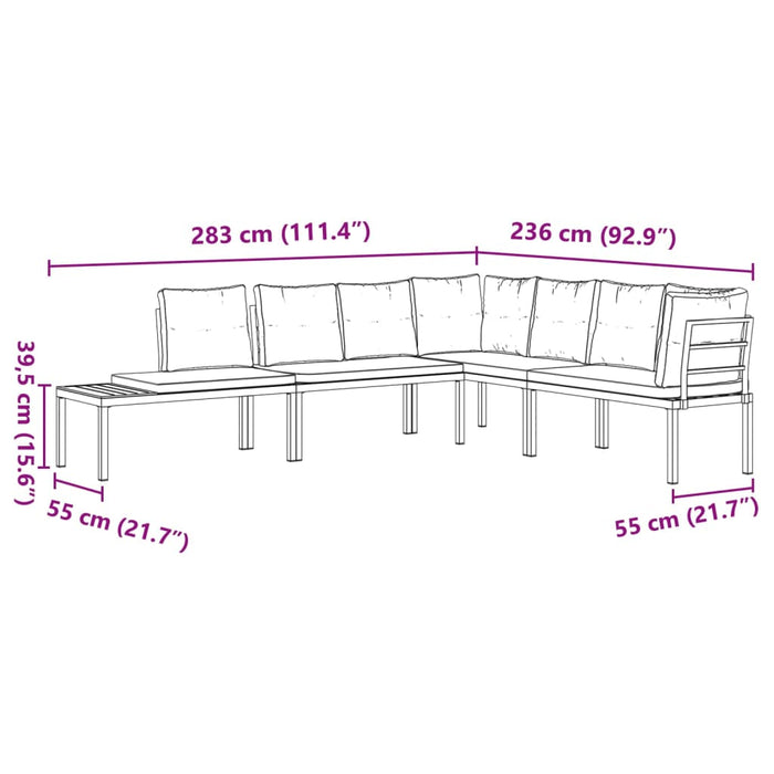 Garden Bench Set With Cushions 4 Pcs Black Powder-Coated Steel Txntlap