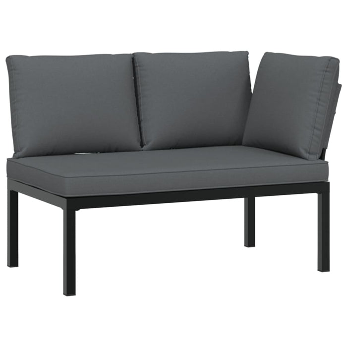 2 Piece Garden Sofa Set With Cushions Black Aluminium Txntibx