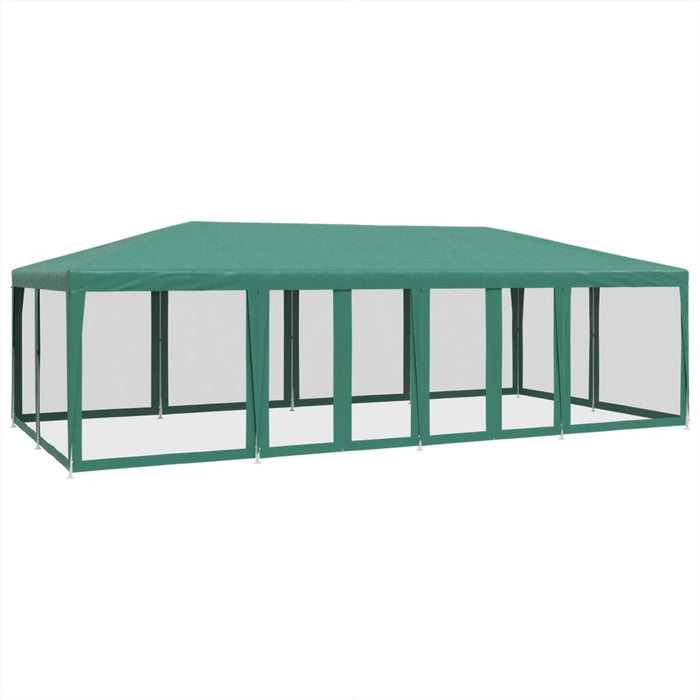 Party Tent With 12 Mesh Sidewalls Green 8X4 M Hdpe Abobbit