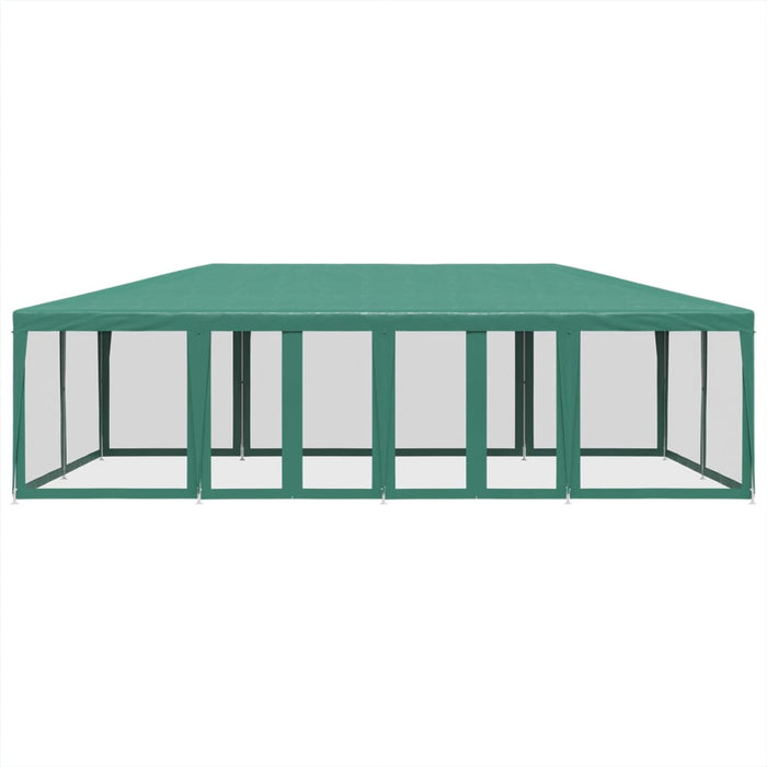 Party Tent With 12 Mesh Sidewalls Green 8X4 M Hdpe Abobbit