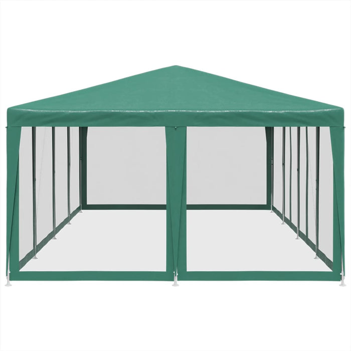 Party Tent With 12 Mesh Sidewalls Green 8X4 M Hdpe Abobbit