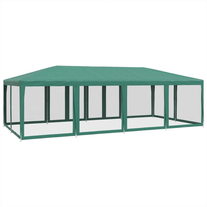 Party Tent With 12 Mesh Sidewalls Green 8X4 M Hdpe Abobbit