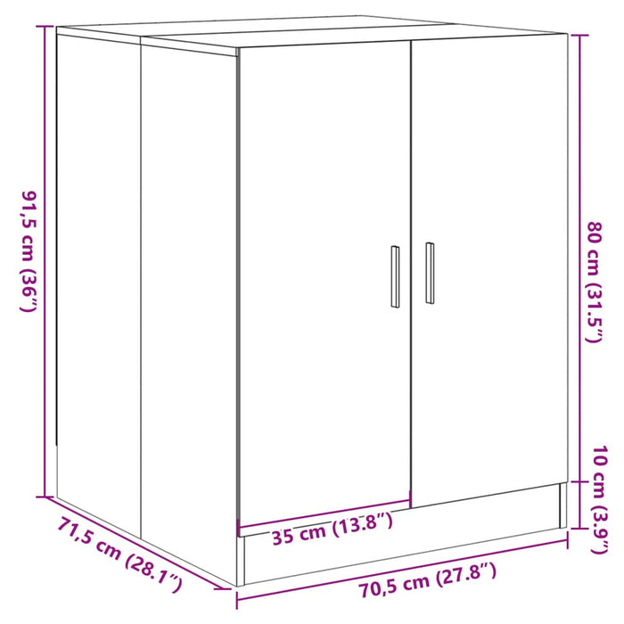 Washing Machine Cabinet Sonoma Oak 70.5X71.5X91.5 Cm Naklak