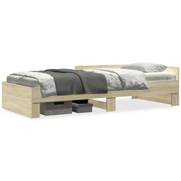 Single Size Bed Frame Without Mattress Sonoma Oak 90X190 Cm Engineered Wood Nakpnn
