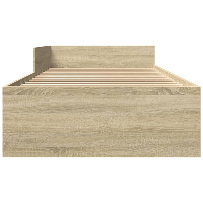 Single Size Bed Frame Without Mattress Sonoma Oak 90X190 Cm Engineered Wood Nakpnn
