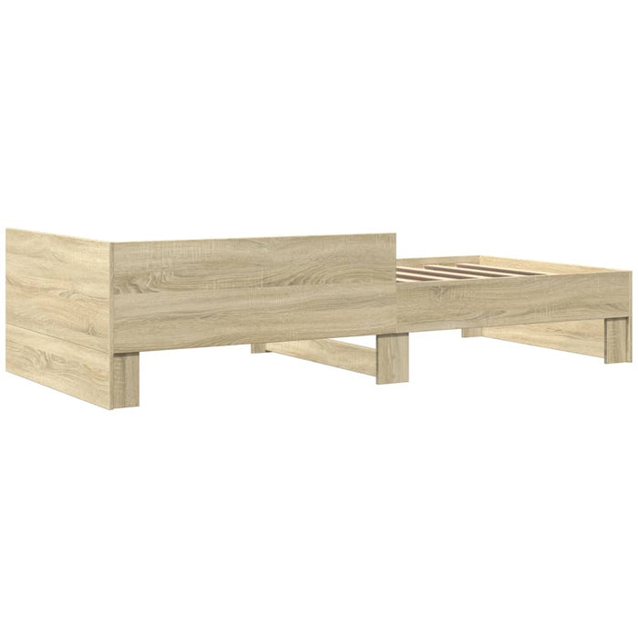 Single Size Bed Frame Without Mattress Sonoma Oak 90X190 Cm Engineered Wood Nakpnn