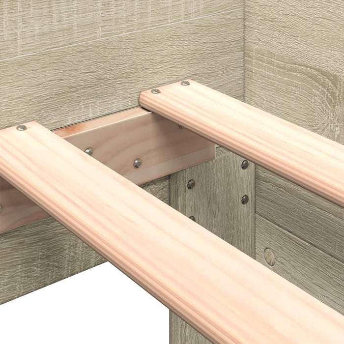 Single Size Bed Frame Without Mattress Sonoma Oak 90X190 Cm Engineered Wood Nakpnn