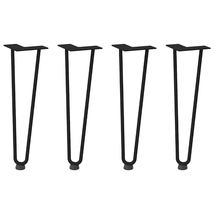 Hairpin Table Legs 4 Pcs Black 42 Cm Solid Steel Aboxaxb