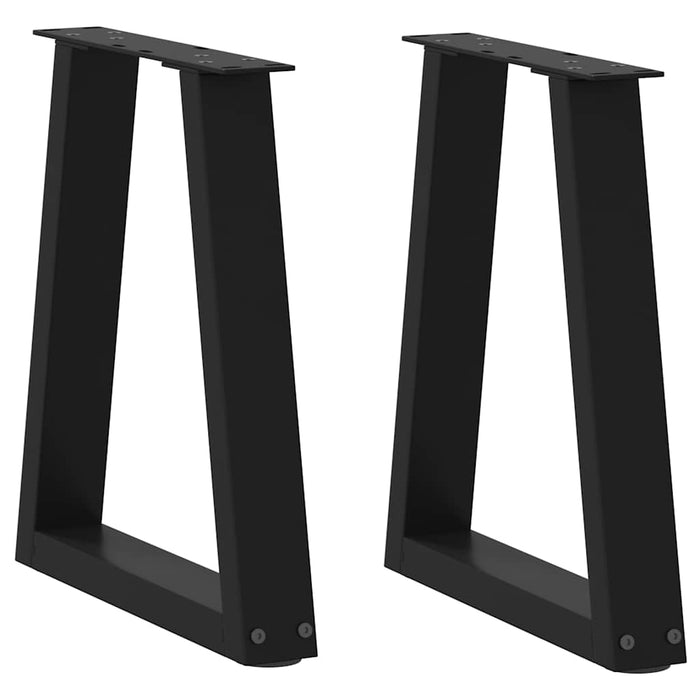 Dining Table Legs V-Shape 2 Pcs Black 28X (42-43.3) Cm Steel Aboxpab