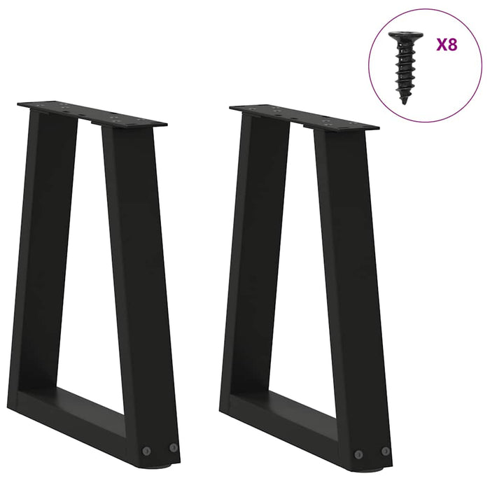 Dining Table Legs V-Shape 2 Pcs Black 28X (42-43.3) Cm Steel Aboxpab