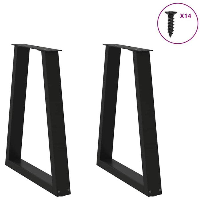 Coffee Table Legs V-Shape 2 Pcs Black 50X (72-73) Cm Steel Aboxplb