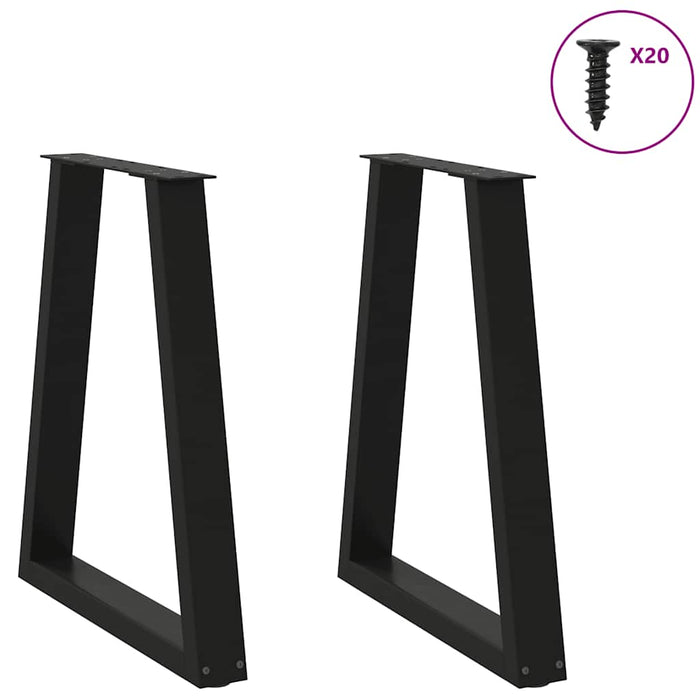 Coffee Table Legs V-Shape 2 Pcs Black 60X (72-73) Cm Steel Aboxpla