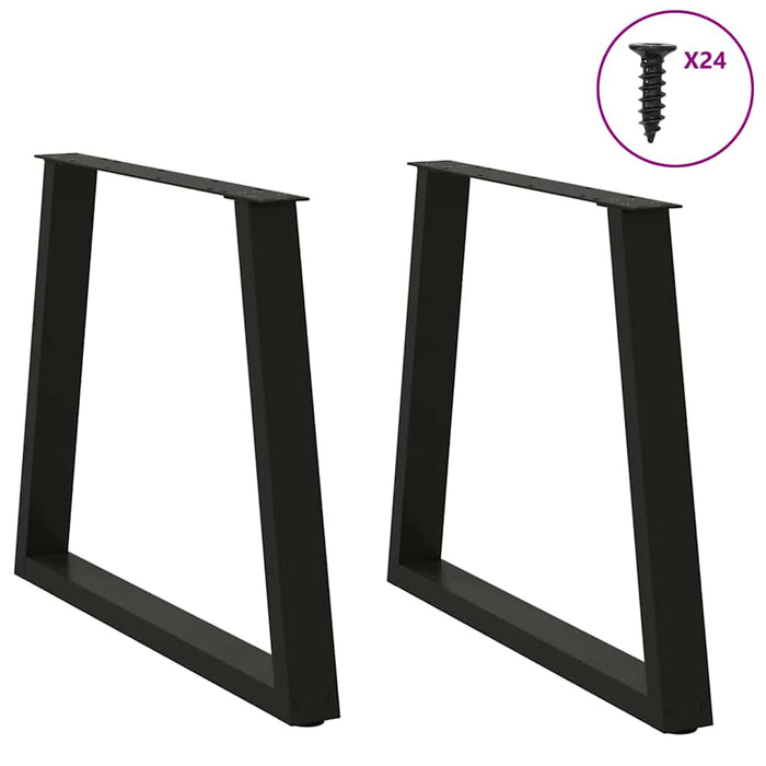 Dining Table Legs V-Shape 2 Pcs Black 80X (72-73.3) Cm Steel Aboxpix