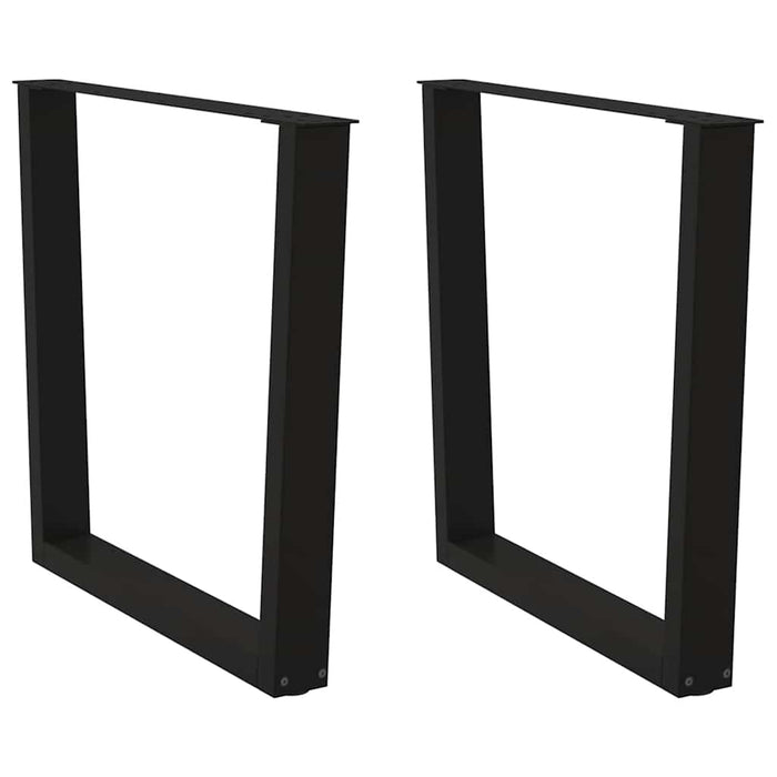 Dining Table Legs V-Shape 2 Pcs Black 80X (72-73.3) Cm Steel Aboxlan