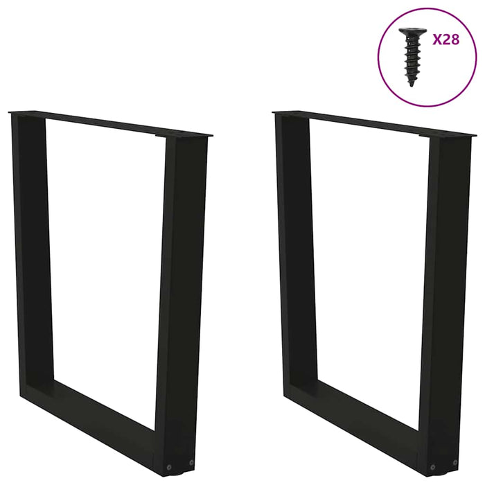 Dining Table Legs V-Shape 2 Pcs Black 80X (72-73.3) Cm Steel Aboxlan