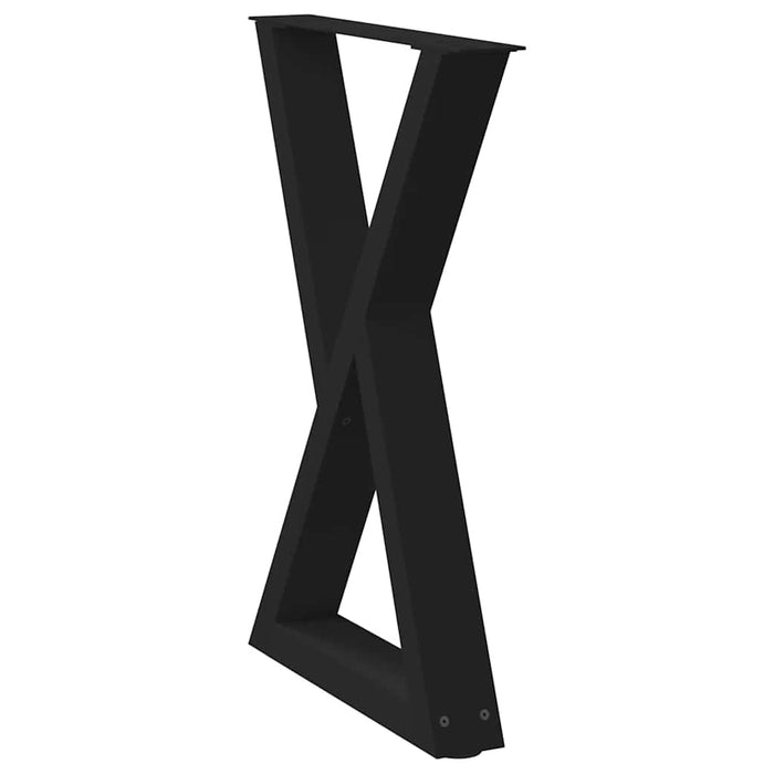 Dining Table Legs 2 Pcs Black 60X (72-73.3) Cm Steel Aboxixb